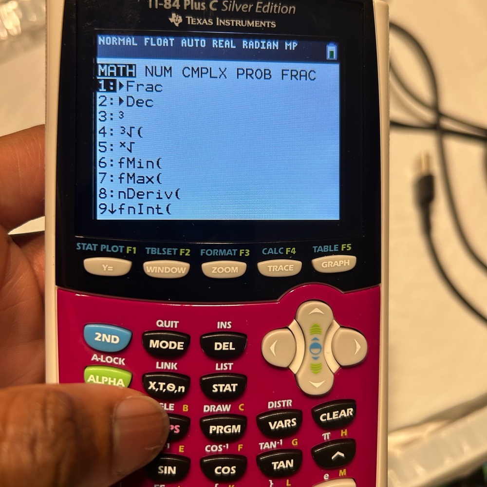 Texas Instrument TI 84 Plus C Graphing Calculator W Cover Tested Raspberry - Picture 5 of 12